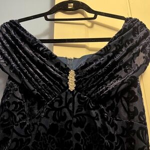 Full length blue gown